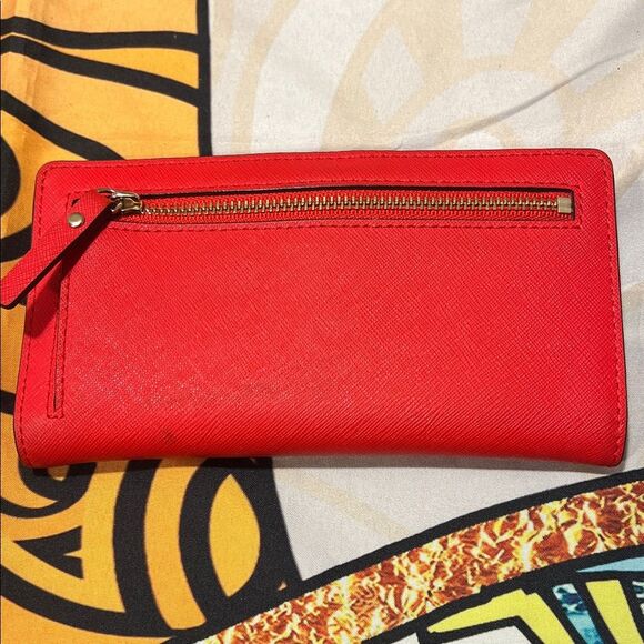 Kate Spade Slim Bifold Red Wallet - Picture 2 of 13